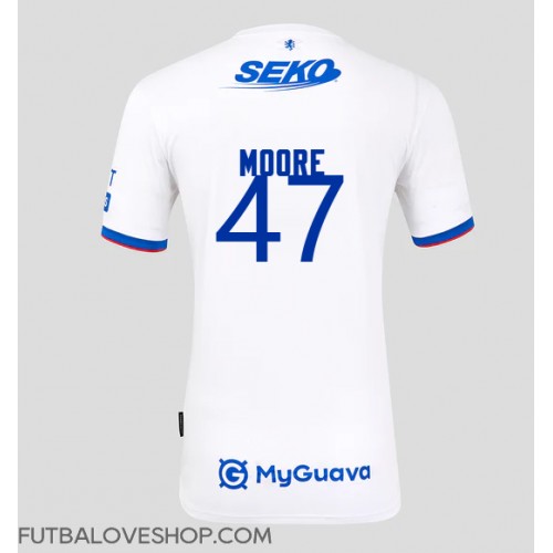 Dres Rangers Mikey Moore #47 Preč 2025-26 Krátky Rukáv